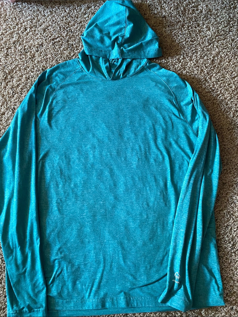 Wolverine Bluish Green Hooded Long Sleeve Shirt